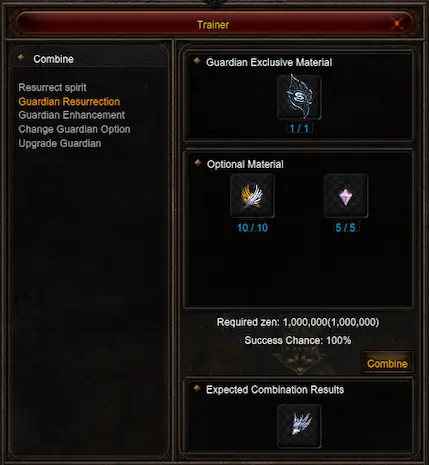 Guardian Resurrection Option - Trainer